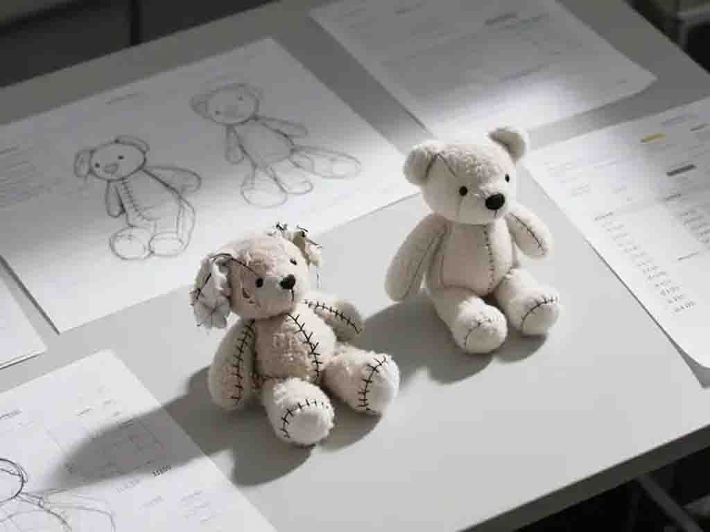 Mavo Toys production floor showing cutting, sewing and stuffing stations